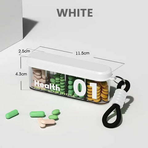4 Compartments Portable Sealed Pill Organizer